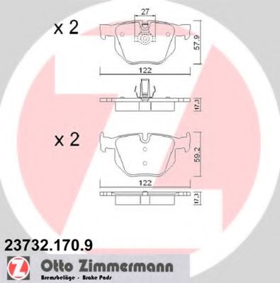 23732.170.9 ZIMMERMANN Brake Pad Set, disc brake