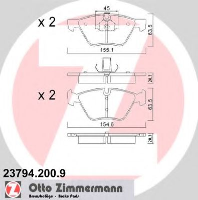 23794.200.9 ZIMMERMANN Brake System Brake Pad Set, disc brake