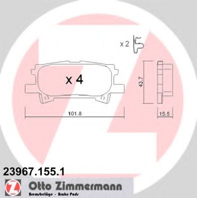 23967.155.1 ZIMMERMANN Тормозная система Комплект тормозных колодок, дисковый тормоз