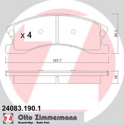24083.190.1 ZIMMERMANN Brake System Brake Pad Set, disc brake