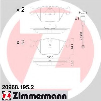 20968.195.2 ZIMMERMANN Brake Pad Set, disc brake
