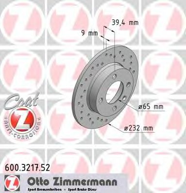 600.3217.52 ZIMMERMANN Тормозная система Тормозной диск