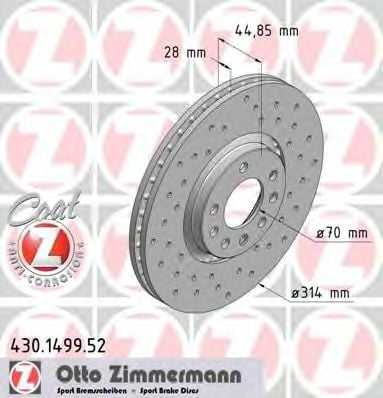 430.1499.52 ZIMMERMANN Brake System Brake Disc