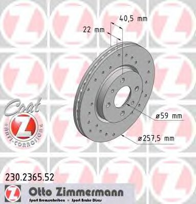 230.2365.52 ZIMMERMANN Brake System Brake Disc