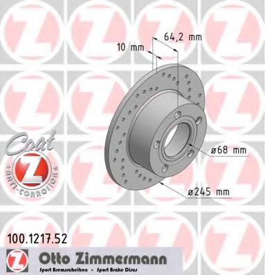 100.1217.52 ZIMMERMANN Brake System Brake Disc