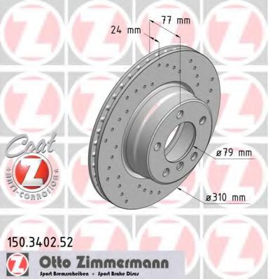 150.3402.52 ZIMMERMANN Brake System Brake Disc