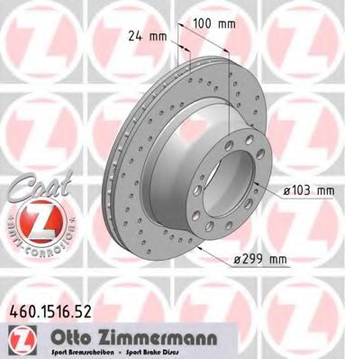 460.1516.52 ZIMMERMANN Brake System Brake Disc
