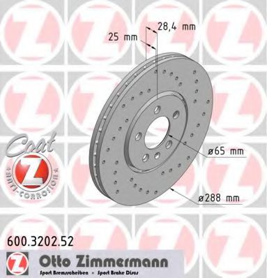 600.3202.52 ZIMMERMANN Brake System Brake Disc