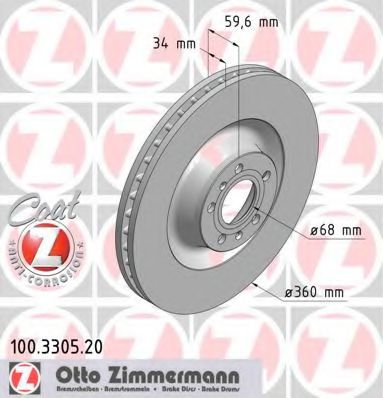 100.3305.20 ZIMMERMANN Brake System Brake Disc