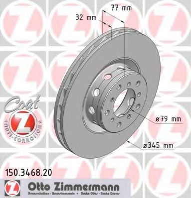 150.3468.20 ZIMMERMANN Brake System Brake Disc