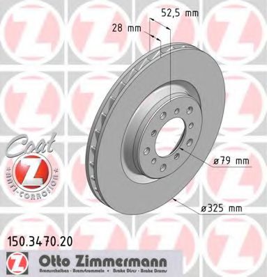 150.3470.20 ZIMMERMANN Brake System Brake Disc