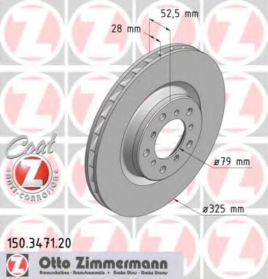 150.3471.20 ZIMMERMANN Brake System Brake Disc