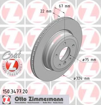 150.3477.20 ZIMMERMANN Brake System Brake Disc