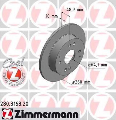 280.3168.20 ZIMMERMANN Brake System Brake Disc