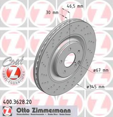 400.3628.20 ZIMMERMANN Brake System Brake Disc