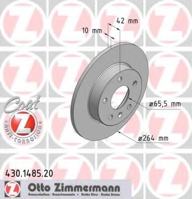 430.1485.20 ZIMMERMANN Brake System Brake Disc