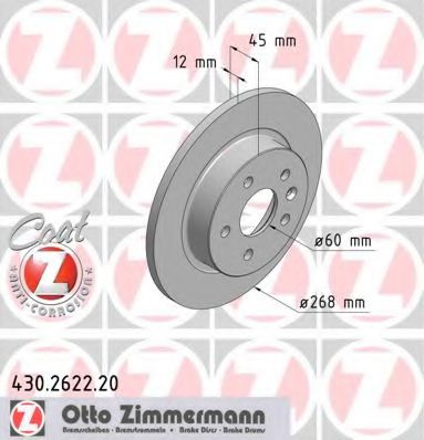 430.2622.20 ZIMMERMANN Brake System Brake Disc