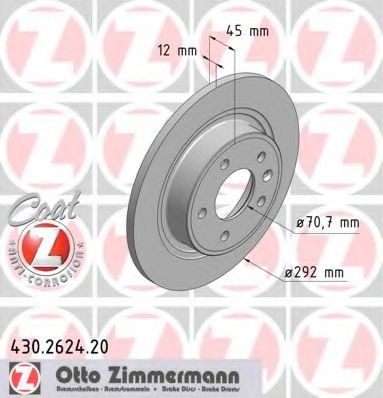 430.2624.20 ZIMMERMANN Brake System Brake Disc