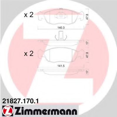 21827.170.1 ZIMMERMANN Brake Pad Set, disc brake