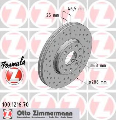 100.1216.70 ZIMMERMANN Brake Disc