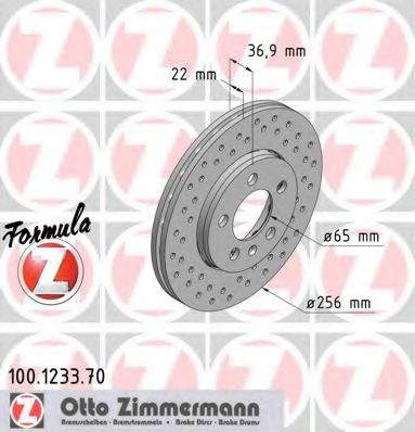 100.1233.70 ZIMMERMANN Brake System Brake Disc