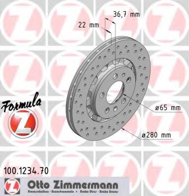 100.1234.70 ZIMMERMANN Brake System Brake Disc