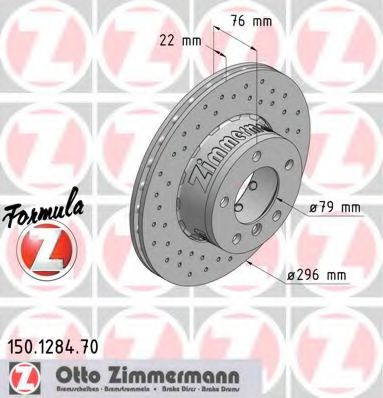 150.1284.70 ZIMMERMANN Brake System Brake Disc