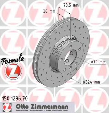 150.1296.70 ZIMMERMANN Brake System Brake Disc