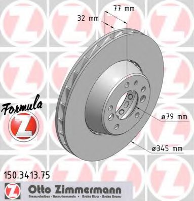 150.3413.75 ZIMMERMANN Brake System Brake Disc
