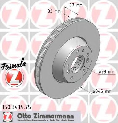 150.3414.75 ZIMMERMANN Brake System Brake Disc