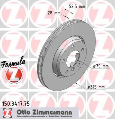 150.3417.75 ZIMMERMANN Brake System Brake Disc