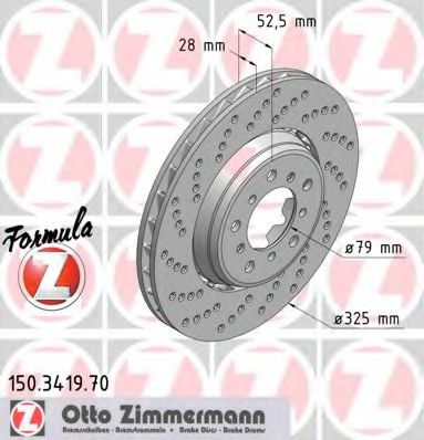 150.3419.70 ZIMMERMANN Brake System Brake Disc