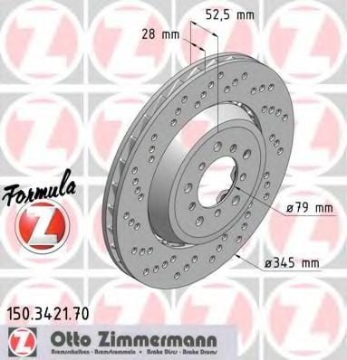 150.3421.70 ZIMMERMANN Brake System Brake Disc