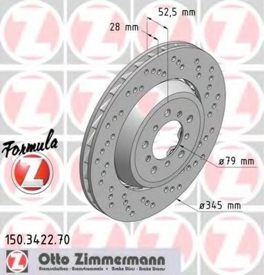 150.3422.70 ZIMMERMANN Brake System Brake Disc
