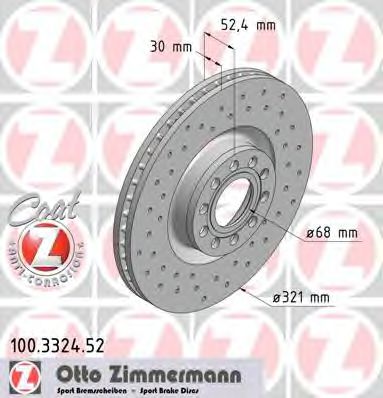 100.3324.52 ZIMMERMANN Brake System Brake Disc