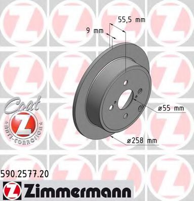 590.2577.20 ZIMMERMANN Brake System Brake Disc