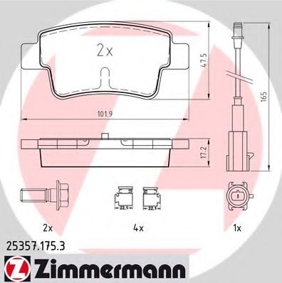 25357.175.3 ZIMMERMANN Brake Pad Set, disc brake