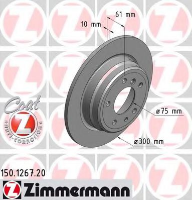 150.1267.20 ZIMMERMANN Brake System Brake Disc