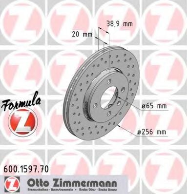 600.1597.70 ZIMMERMANN Brake System Brake Disc