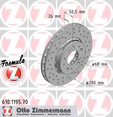 610.1195.70 ZIMMERMANN Brake Disc