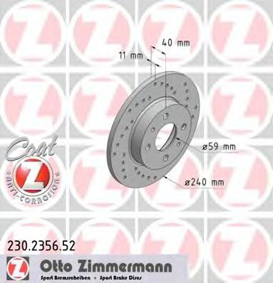 230.2356.52 ZIMMERMANN Brake System Brake Disc