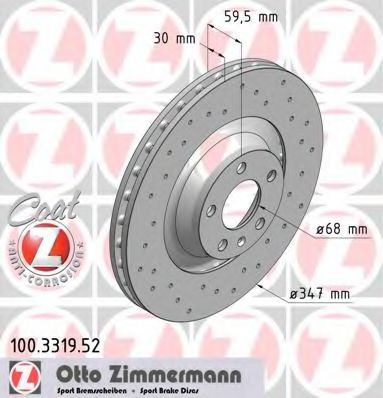 100.3319.52 ZIMMERMANN Brake System Brake Disc