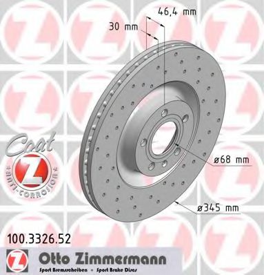 100.3326.52 ZIMMERMANN Brake System Brake Disc