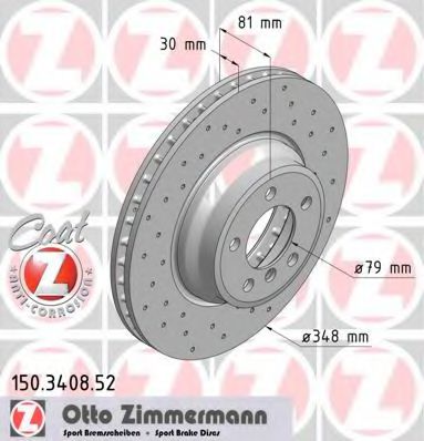 150.3408.52 ZIMMERMANN Brake System Brake Disc