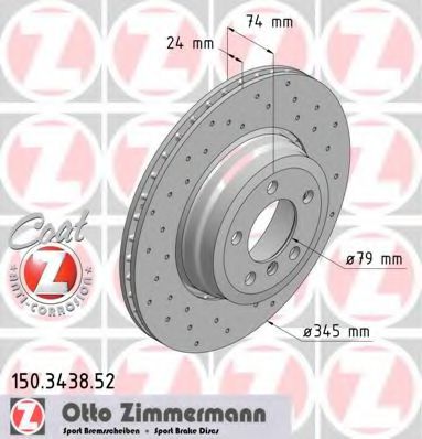 150.3438.52 ZIMMERMANN Brake System Brake Disc