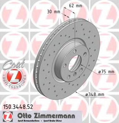 150.3448.52 ZIMMERMANN Brake System Brake Disc