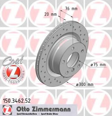 150.3462.52 ZIMMERMANN Brake System Brake Disc