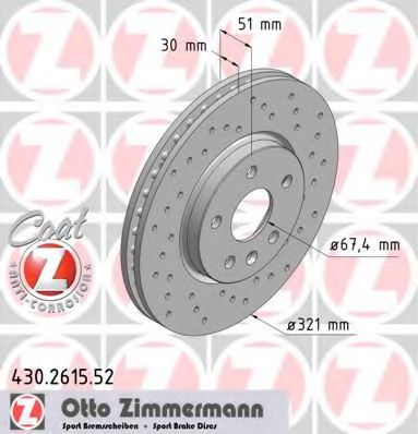 430.2615.52 ZIMMERMANN Brake Disc
