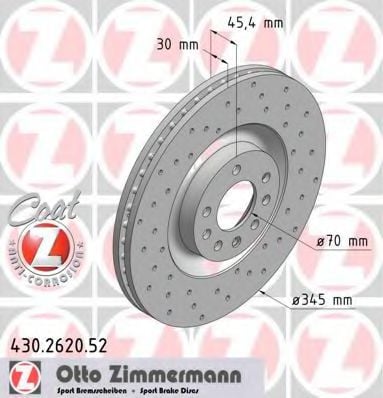 430.2620.52 ZIMMERMANN Brake System Brake Disc