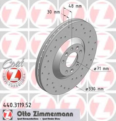 440.3119.52 ZIMMERMANN Brake System Brake Disc